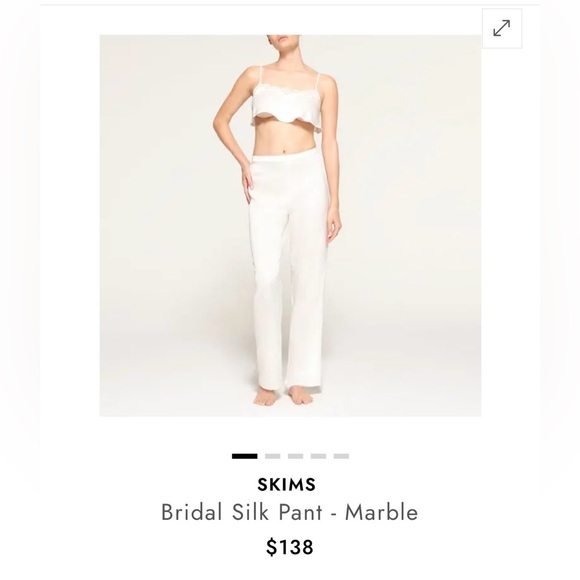 SKIMS Bridle Silk Straight Leg Pant and Silk Cami (M) in Marble - Picture 13 of 13